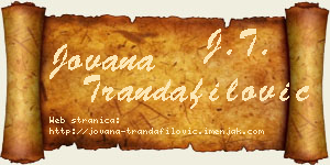 Jovana Trandafilović vizit kartica